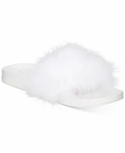 INC International Concepts Women's Marabou Pool Slides, Created For Macy's