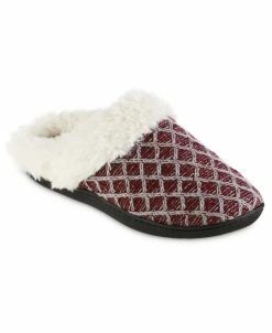 Isotoner Signature Women's Diamond Sweater Knit Hoodback Slippers