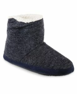 Isotoner Signature Women's Microsuede And Heathered Knit Marisol Boot Slipper, Online Only