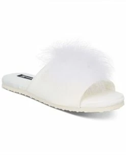 INC International Concepts Satin Marabou Slide Slippers, Created For Macy's