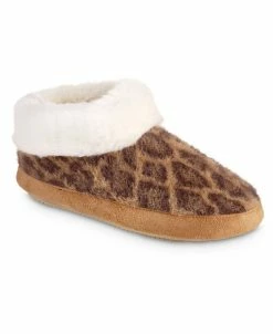 Isotoner Signature Women's Memory Foam Cheetah Comfort Boot Slippers