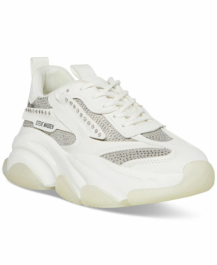 Steve Madden Women's Possession Rhinestone Chunky Lace-up Sneakers 1 Steve Madden Women's Possession Rhinestone Chunky Lace-up Sneakers