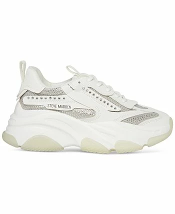 Steve Madden Women's Possession Rhinestone Chunky Lace-up Sneakers 2 Steve Madden Women's Possession Rhinestone Chunky Lace-up Sneakers - Image 2
