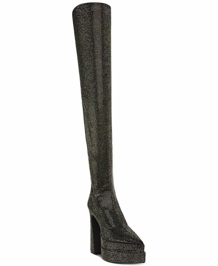 Steve Madden Women's Sultry Rhinestone Over-The-Knee Platform Dress Boots