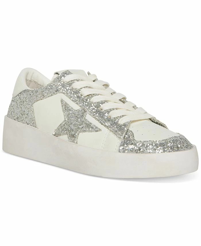 Steve Madden Women's Perona Distressed Lace-Up Star Sneakers